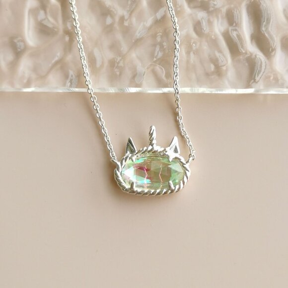 Kendra Scott Jewelry - Authentic Kendra Scott Elisa Unicorn Dichroic Glass Bright Silver Short Necklace